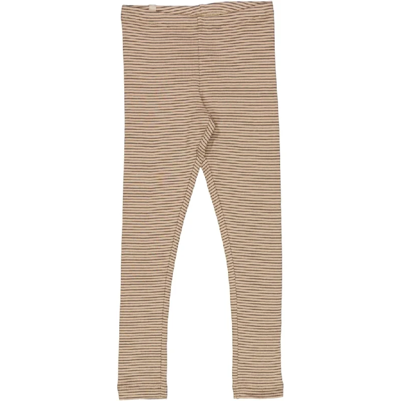 Rib Leggings - affogato stripe