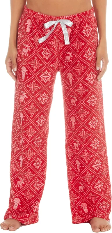 Slumber Party Snowflake Womens Lounge Pants - Red