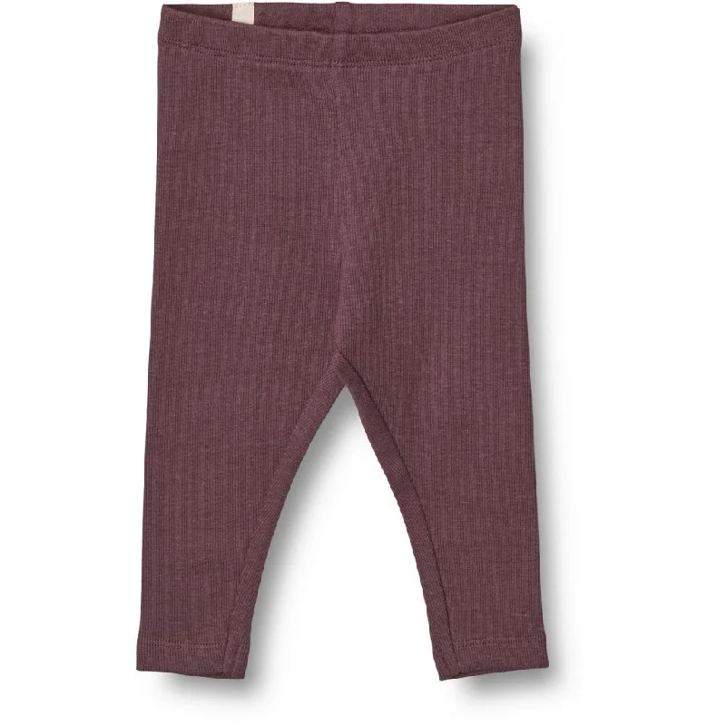 Rib Leggings - soft eggplant