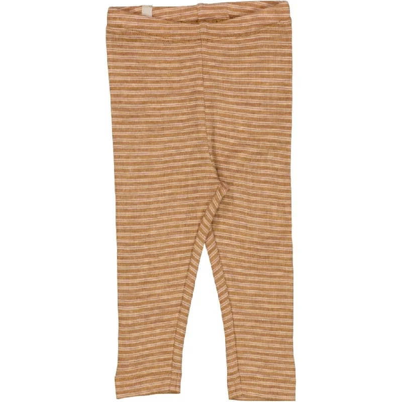 Wool Leggings - clay melange wool stripe