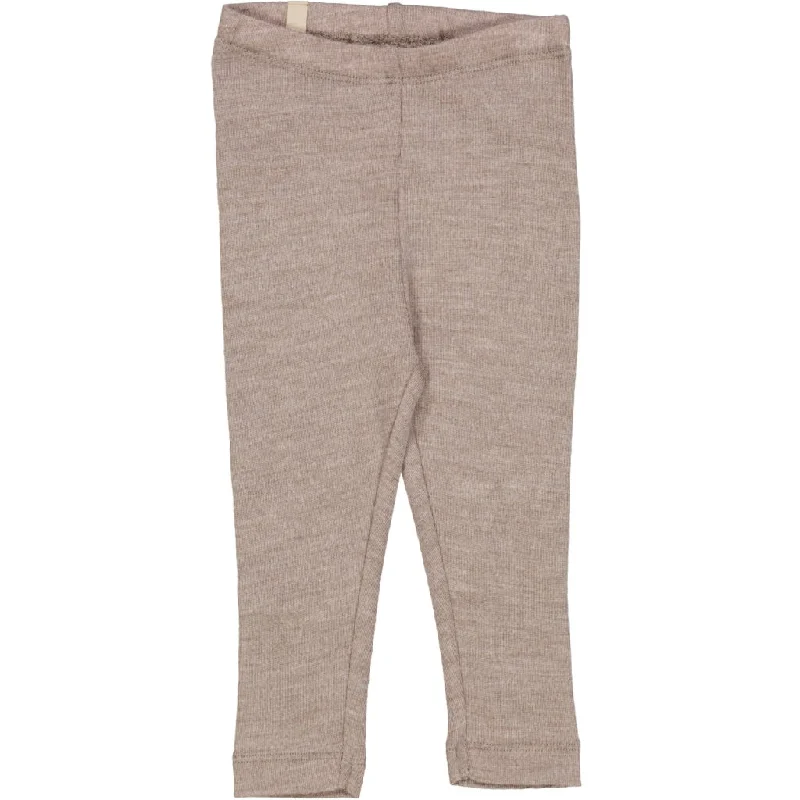 Wool Leggings - grey khaki melange