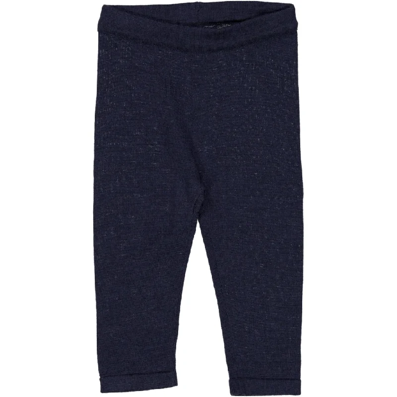 Wool Knit Trousers Neel - navy