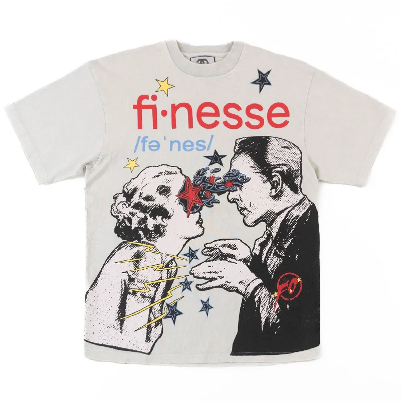 F199 Finesse Acid Wash Oversized Tee - White