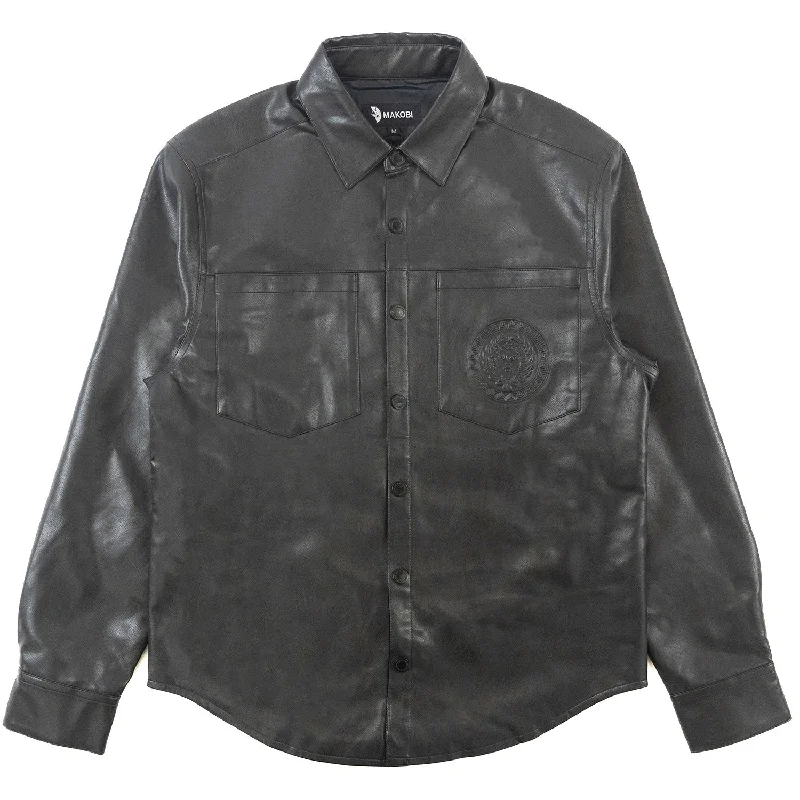 M1867 Romano Vegan leather Button-Down Shirt