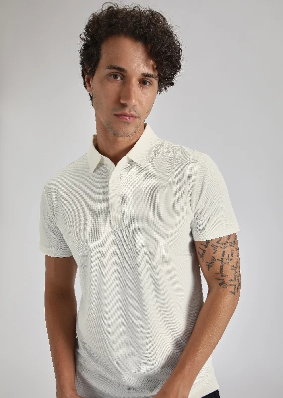 White Stitchless Polo T-shirt