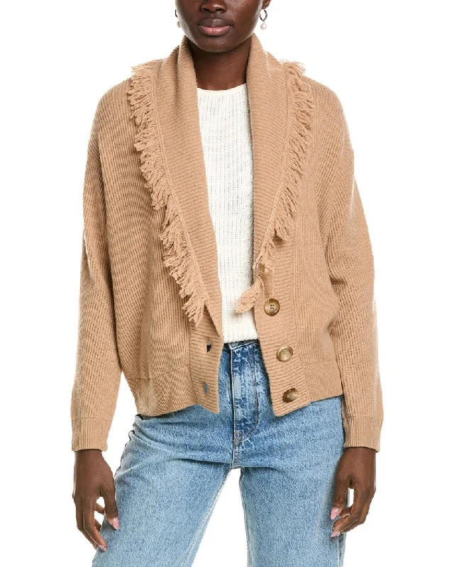 27 Miles Malibu Fringed Button Wool & Cashmere-Blend Cardigan