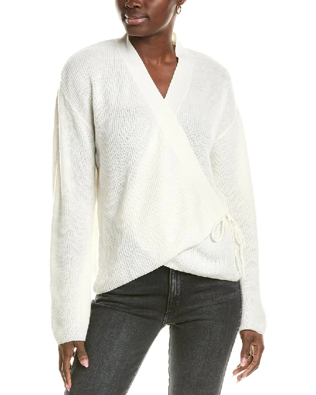 Brodie Cashmere Wool & Cashmere-Blend Ribbed Wrap Cardigan