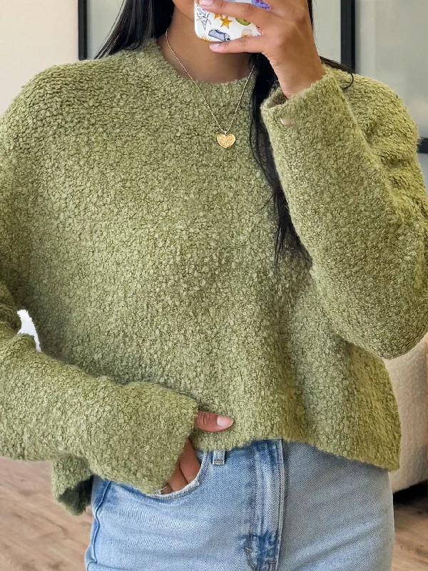 Finley Boucle Sweater | Moss | FINAL SALE