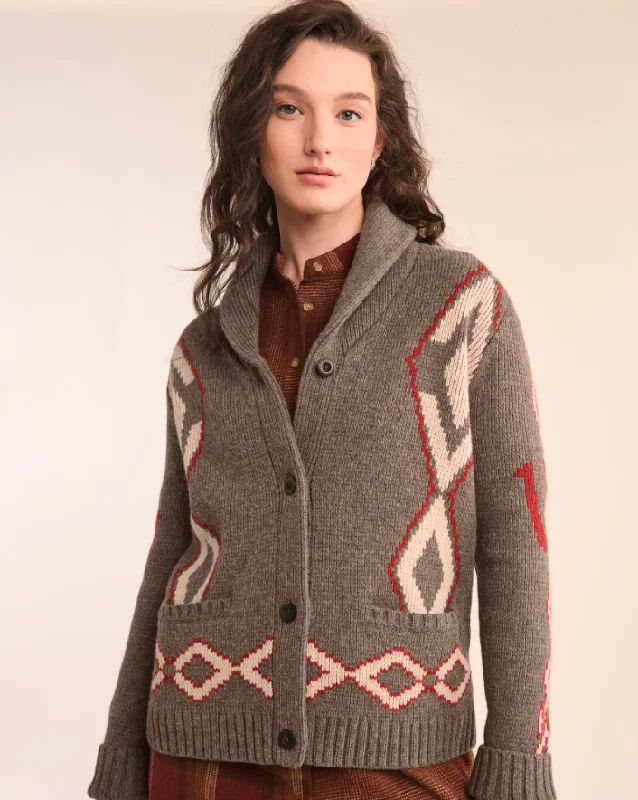 Heritage Cardigan<br>Brown Mix Multi