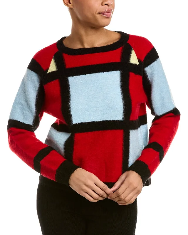 Kier + J Tile Mohair & Wool-Blend Pullover Sweater