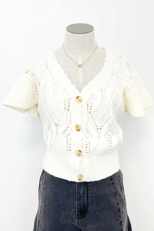 Knit Vest Ruffle Cardigan