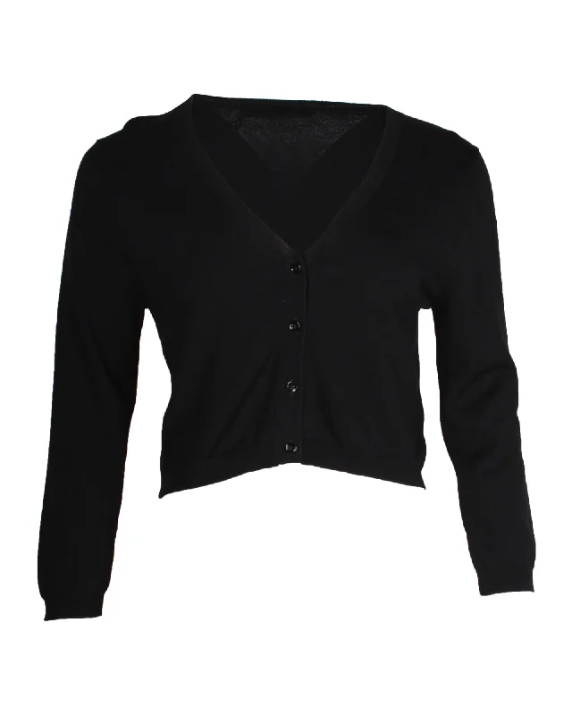 Max Mara Weekend Cropped Cardigan in Black Viscose