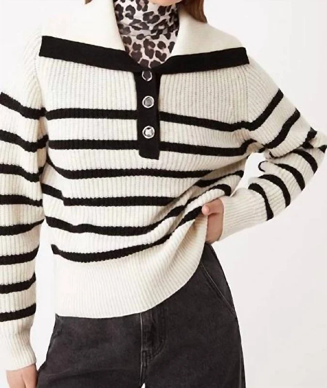 Patski Striped Pullover In White