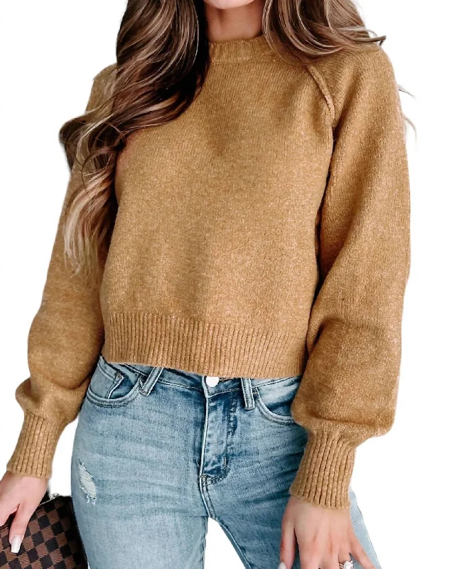 Raglan Sleeve Sweater In Brown Sugar