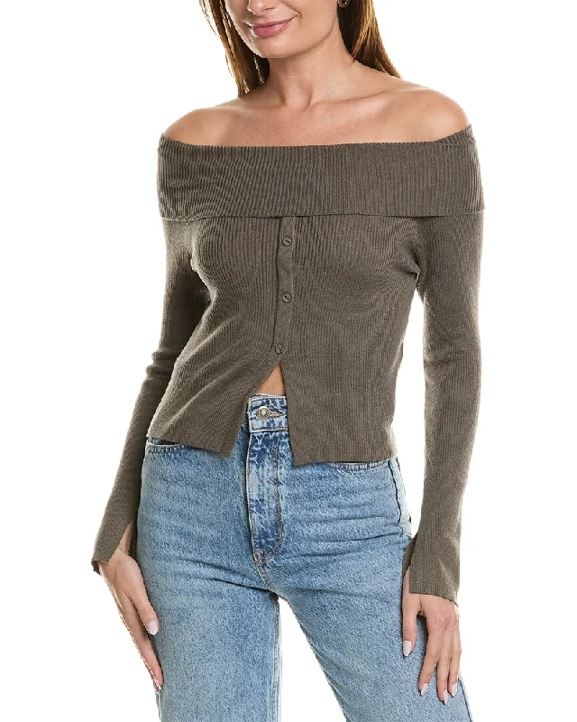 SERENETTE Button Front Wool-Blend Sweater