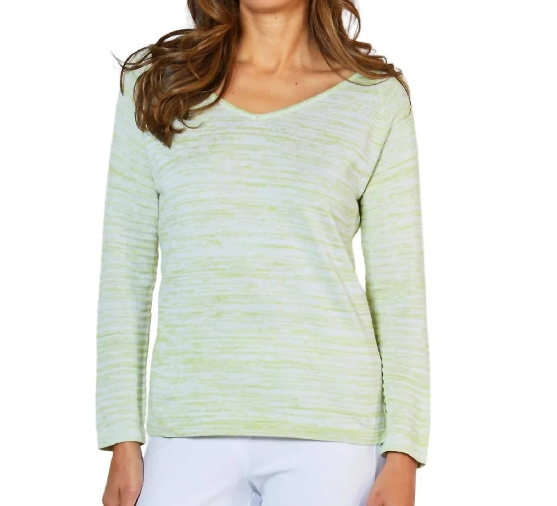 V-Neck Sweater In Lime