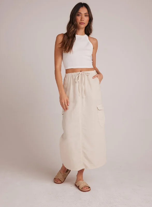 Goldie Bellow Pocket Cargo Skirt - Seashell Sand