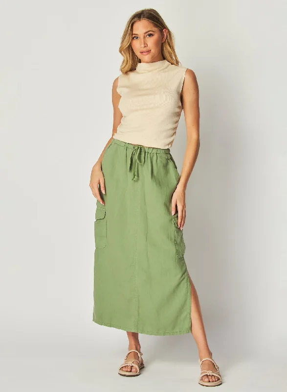 Goldie Bellow Pocket Cargo Skirt - Lush Foliage