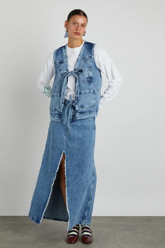 kaia denim maxi skirt