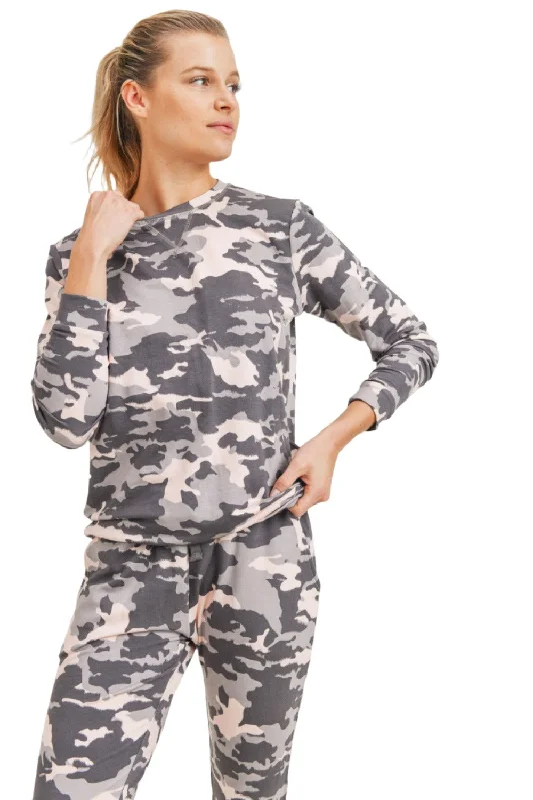 Mono B Twilight Camo Long Sleeve Top KT-A0219