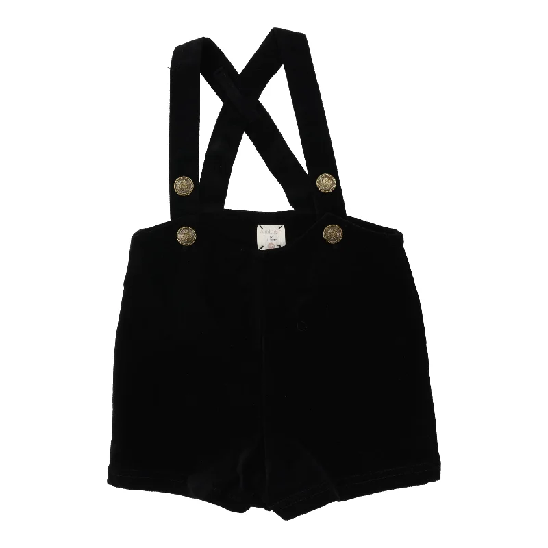 Analogie By Lil Legs Velvet Suspender Shorts Black Velvet