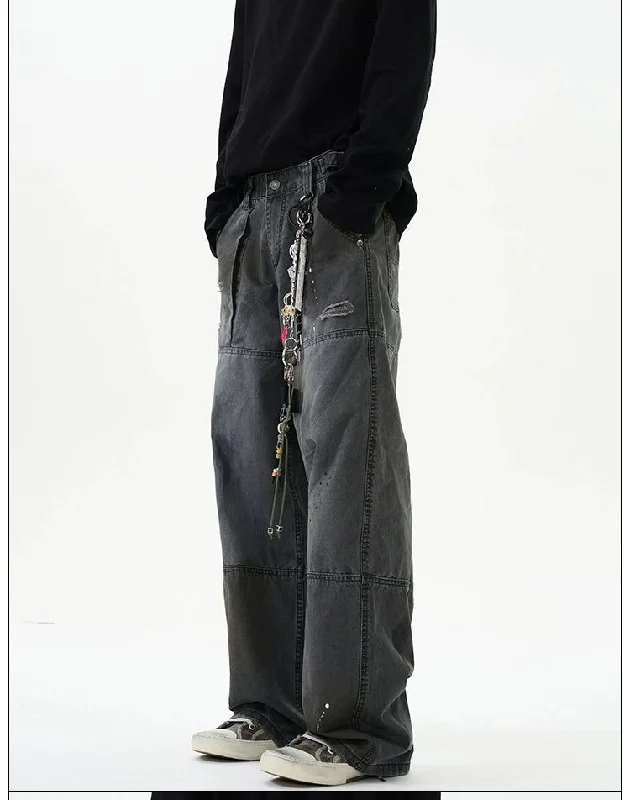 Ink-Splash Distressed Jeans