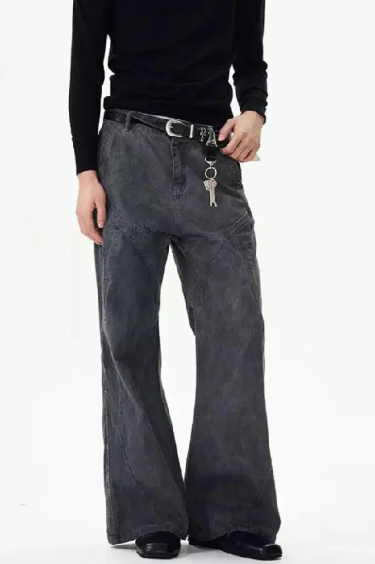 Side Pockets Washed Jeans