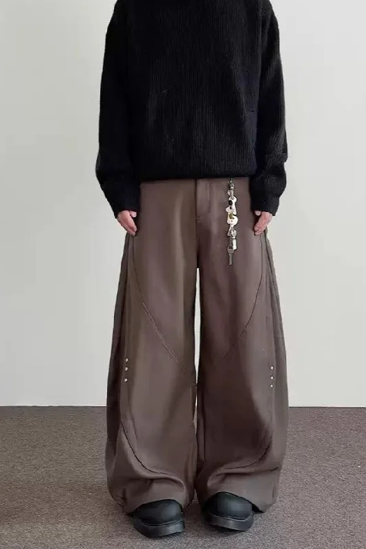 Structured Rivet Drape Pants