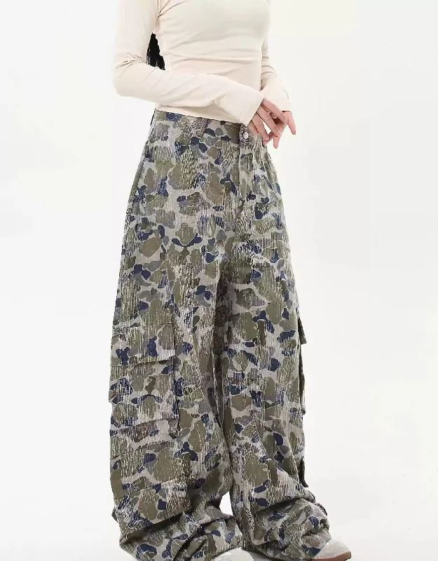 Camo Cargo Wide Leg Pants