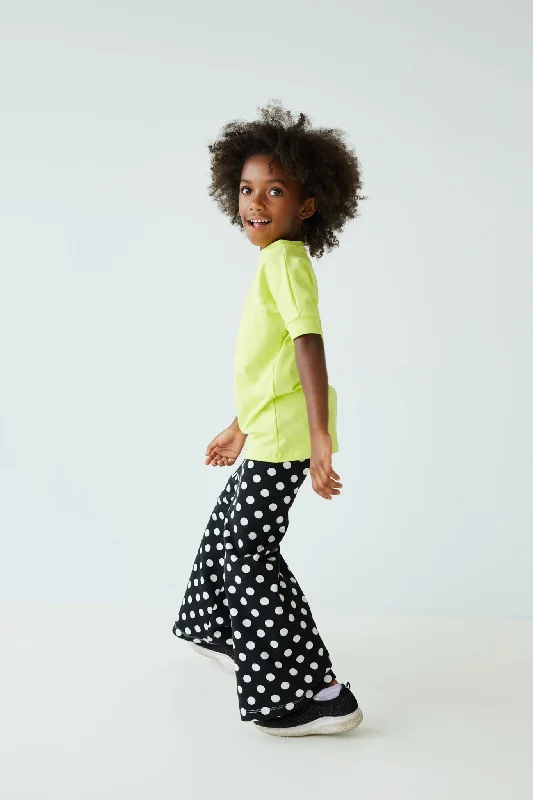 Danny Wide Leg Pants | Black + Polka Dots