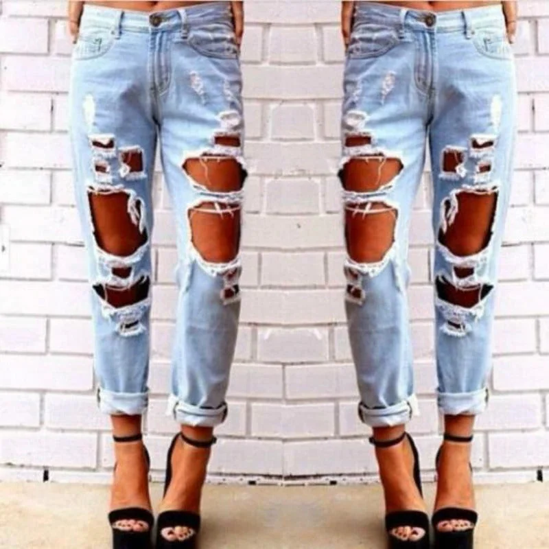 NARU: Loose Fit Destroyed Loose Jeans