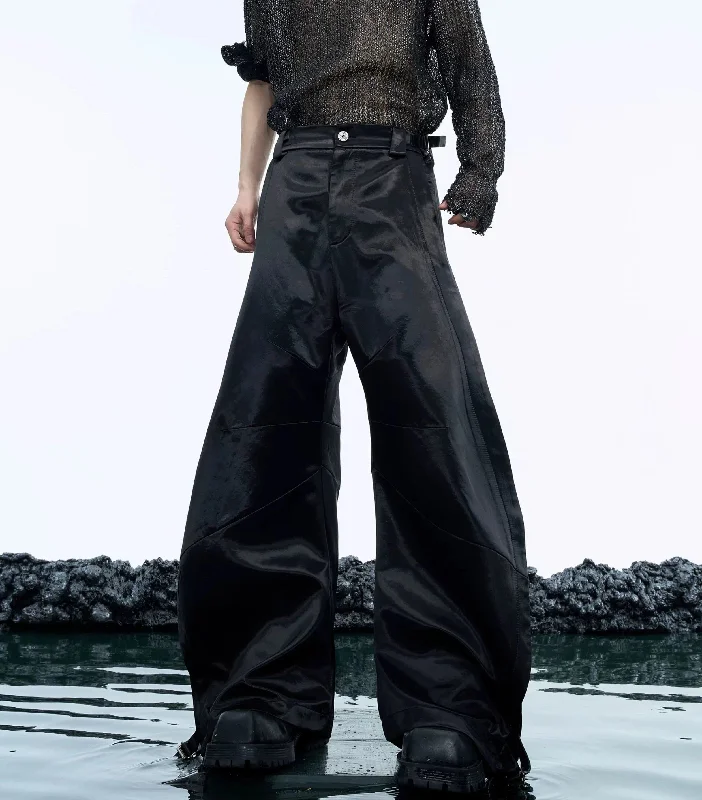 Shiny Wide End Cut Pants