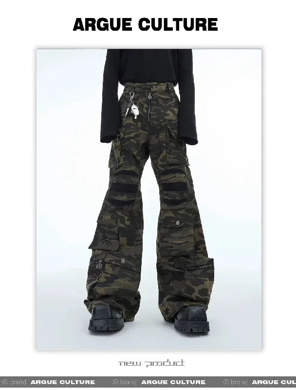 Washed Camouflage Cargo Pants