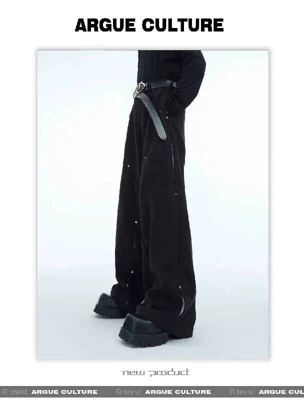 Metal Rivet Split Trousers