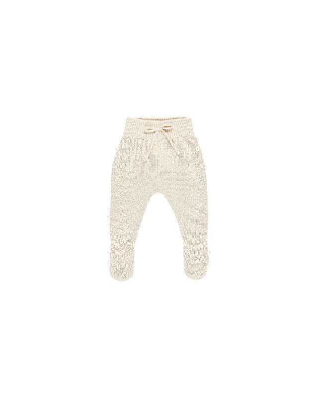 Quincy Mae Footed Knit Pant Natural