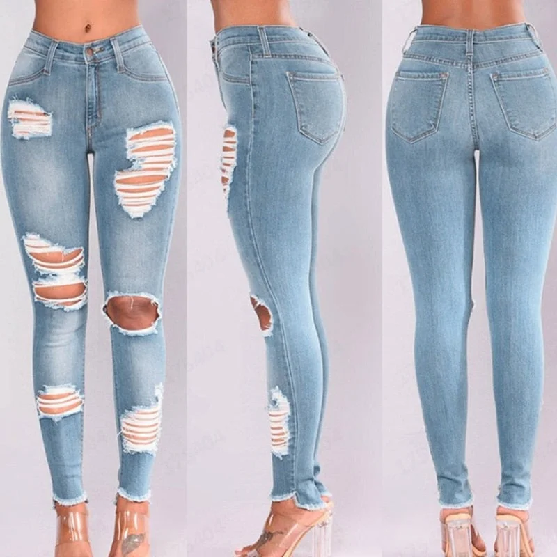 FIONA: Ripped Denim Jeans - bis 3XL