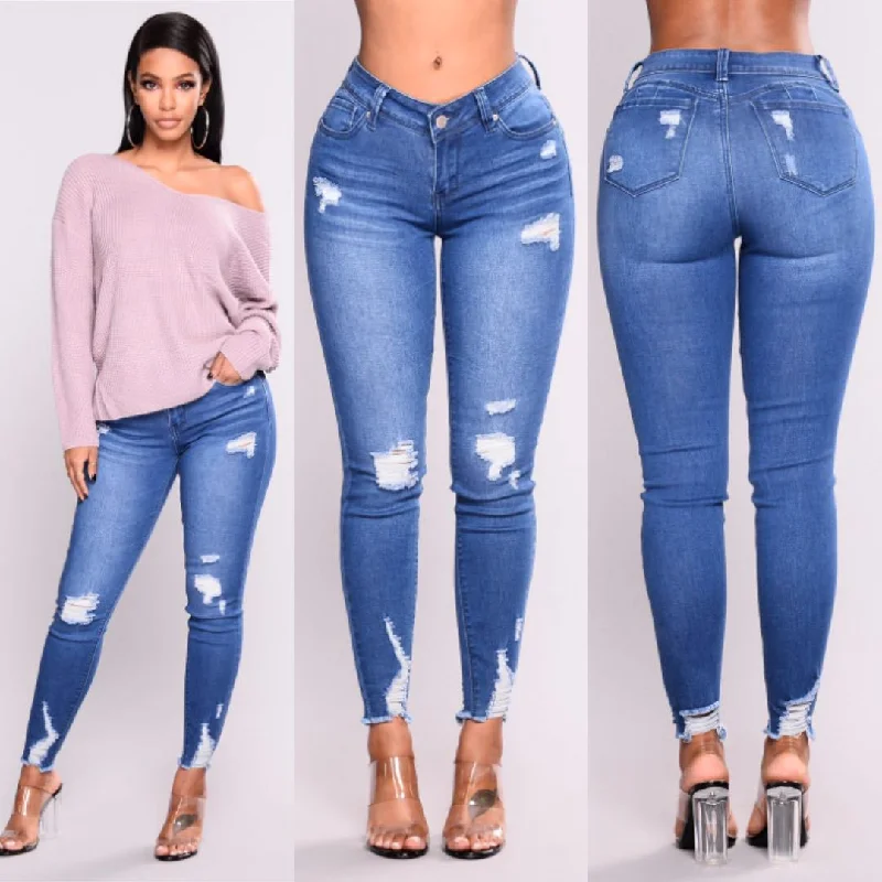 AIKO: Ripped Denim Jeans, skinny fit