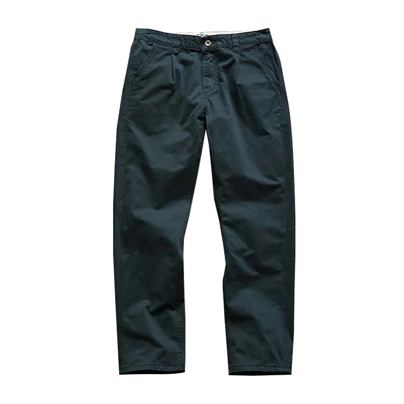 Solid Color Cotton Chino Pants