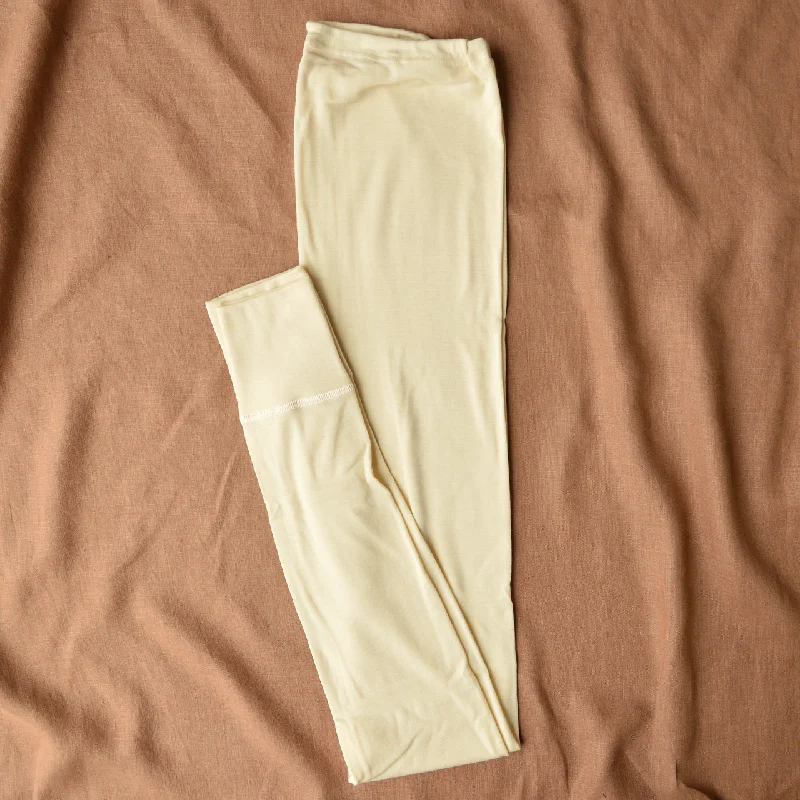 Women's 100% Organic Merino Wool Long Johns - Natural